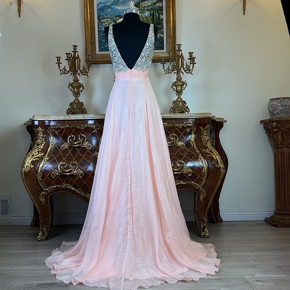 Meier Collection formal rhinestone pageant evening prom dress - Picture 5 of 6